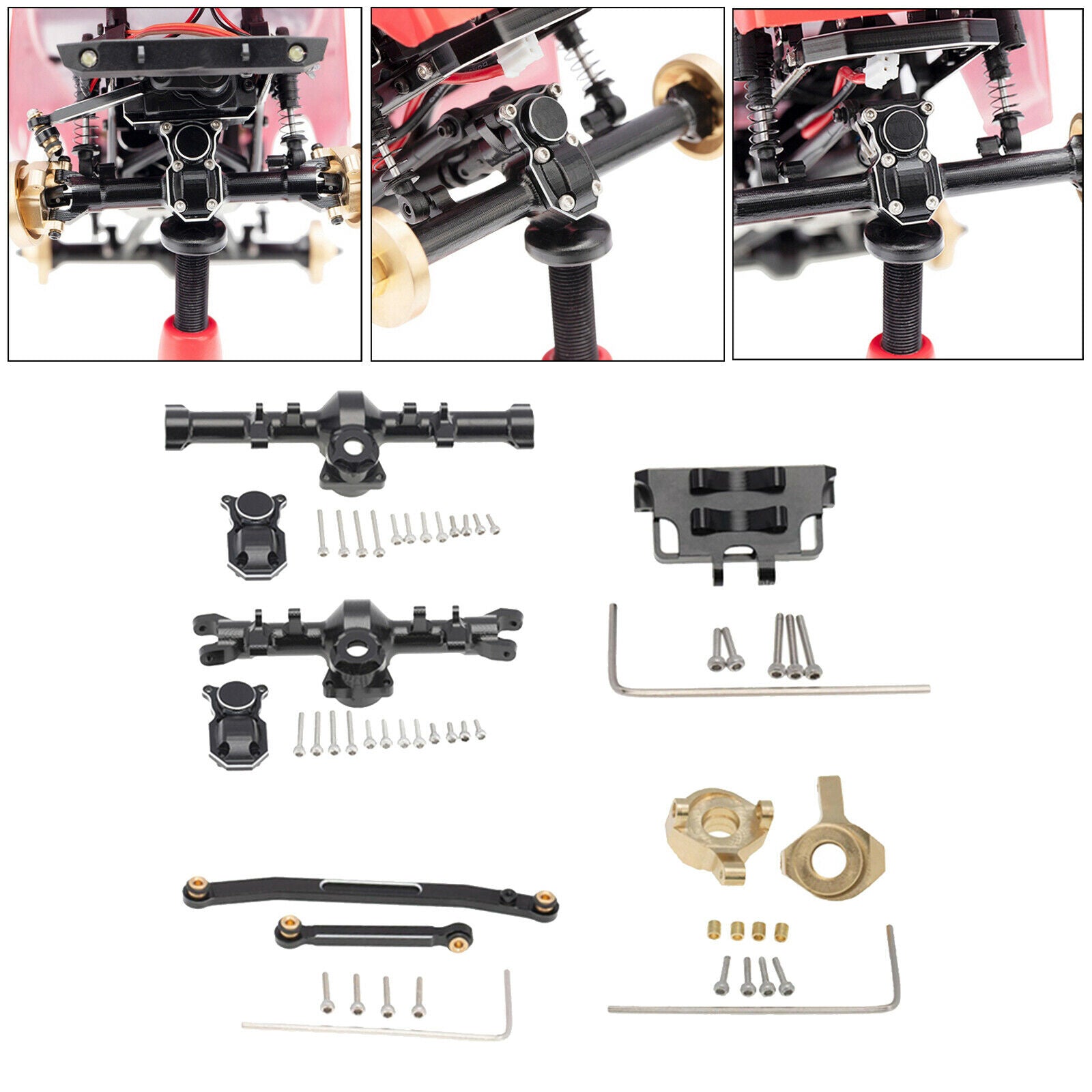 RC Axle Housing Set for Axial SCX24 90081 1/24 RC Crawler Car Replacement