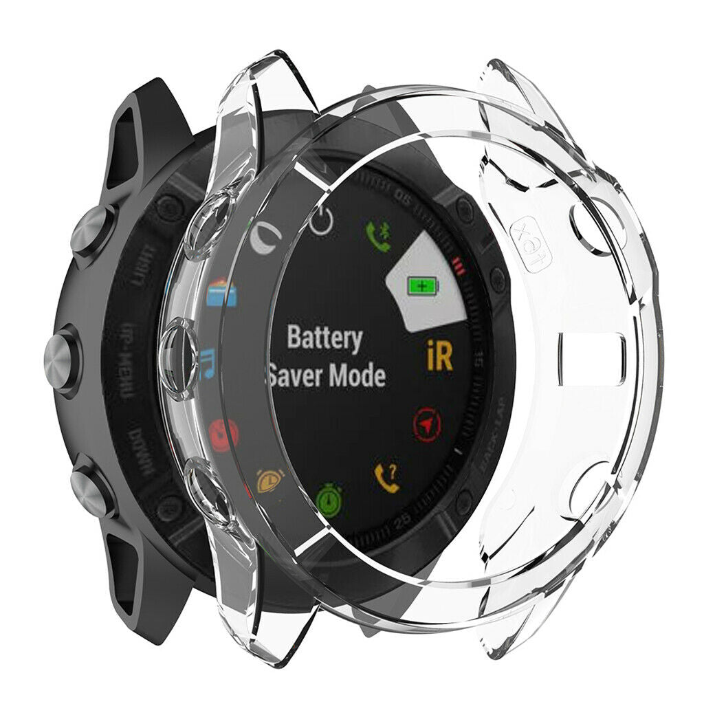 Smart Watch Screen Case Cover Silicone Protector for Garmin Fenix 6X White