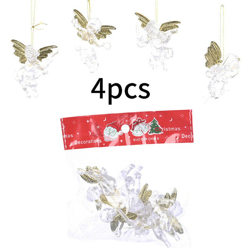 4Pcs Christmas Tree Hanging Transparent Angel Decoration for Xmas Party Ornam KX