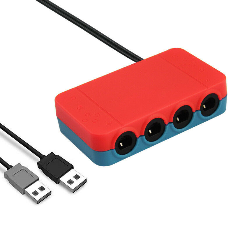 New For Nintendo Wii U/PC/NGC/Switch Controller 4 Ports USB Adapter Converter