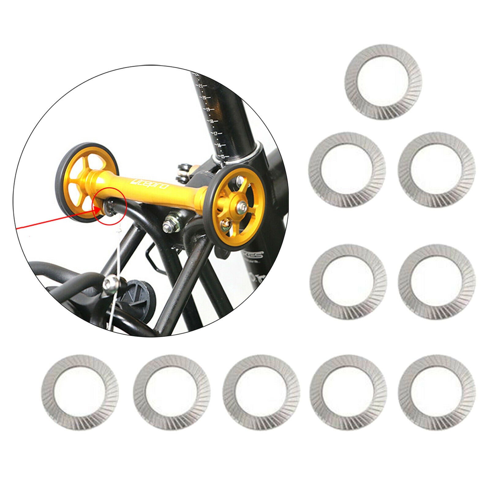 10Pack Folding Bike Easy Wheel Spacer Bicycle Gasket Components Accessories