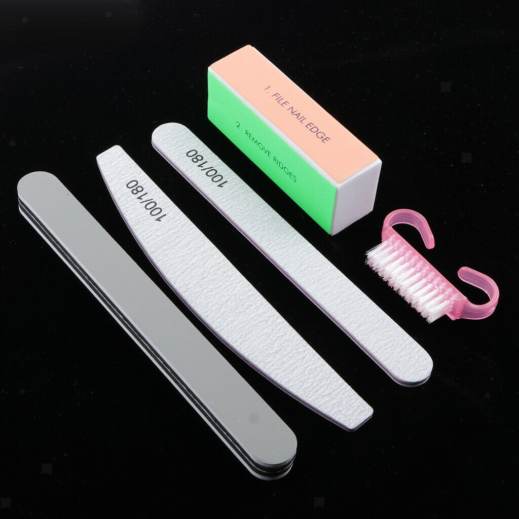 5 Pieces Nail Files Kit, Professional Manicure Pedicure Set Nail Buffers Nail