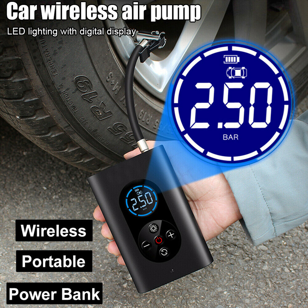 Auto Air Compressor LED Light 150PSI Electric Wireless Tire Inflator Air Pump