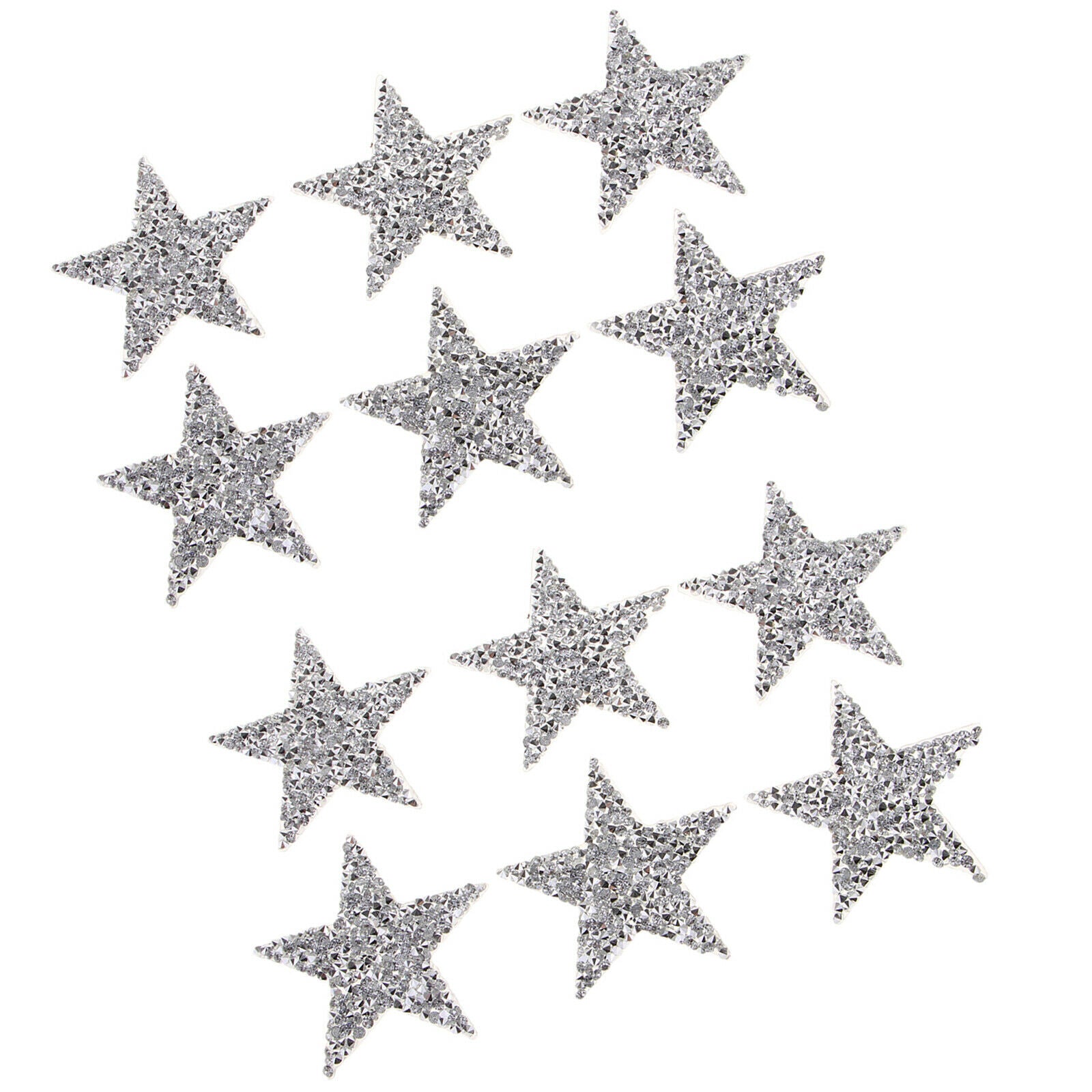 Pack of 12 5&6cm Star Iron on Crystal Patches for Backpack Sweater Decor