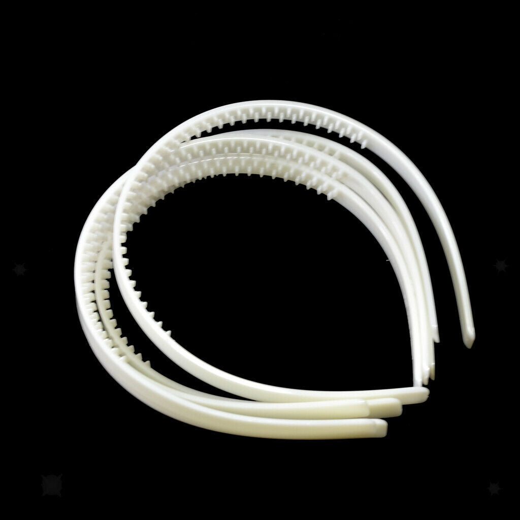 10x 10MM White Black Plain Plastic Hair Band Headband Head Hoop DIY Headwear
