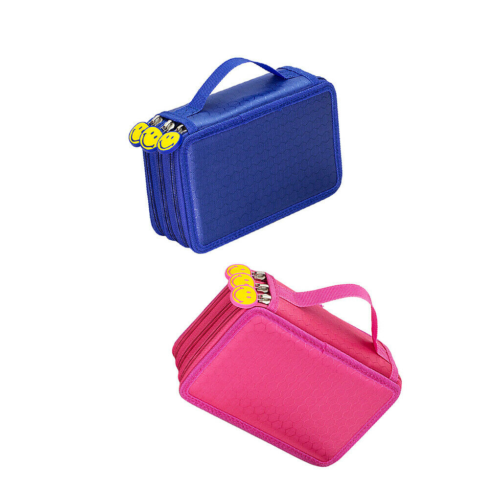 3 Layers Pencil Pen Case Makeup Travel Pouch Storage Organizer Bag 55 Holes