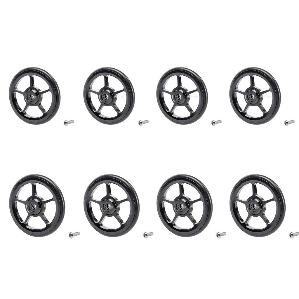 8x Bike Easy Wheels Folding Replacement for Brompton Modified Parts Black