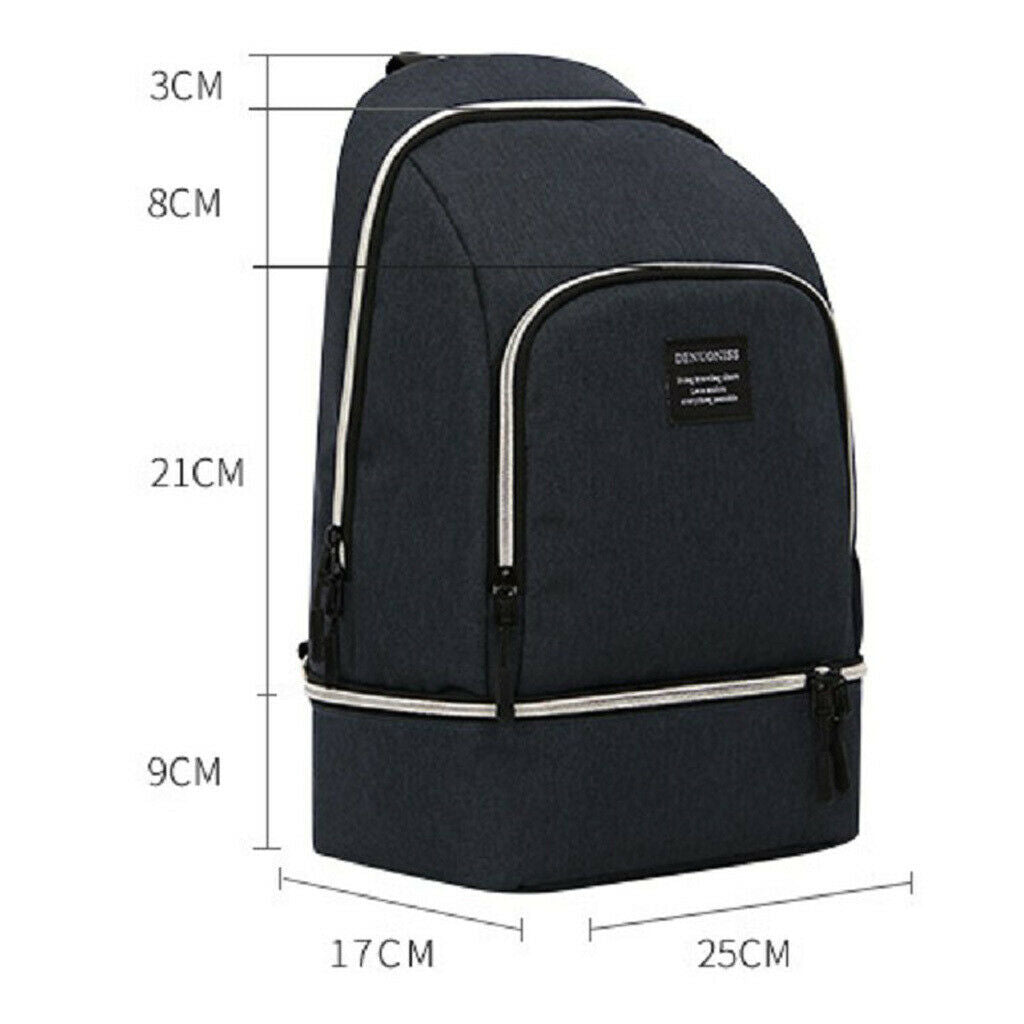 Outdoor Insulated Backpack Cooler Camping Travel Lunch Bag Storage Pouch Blue