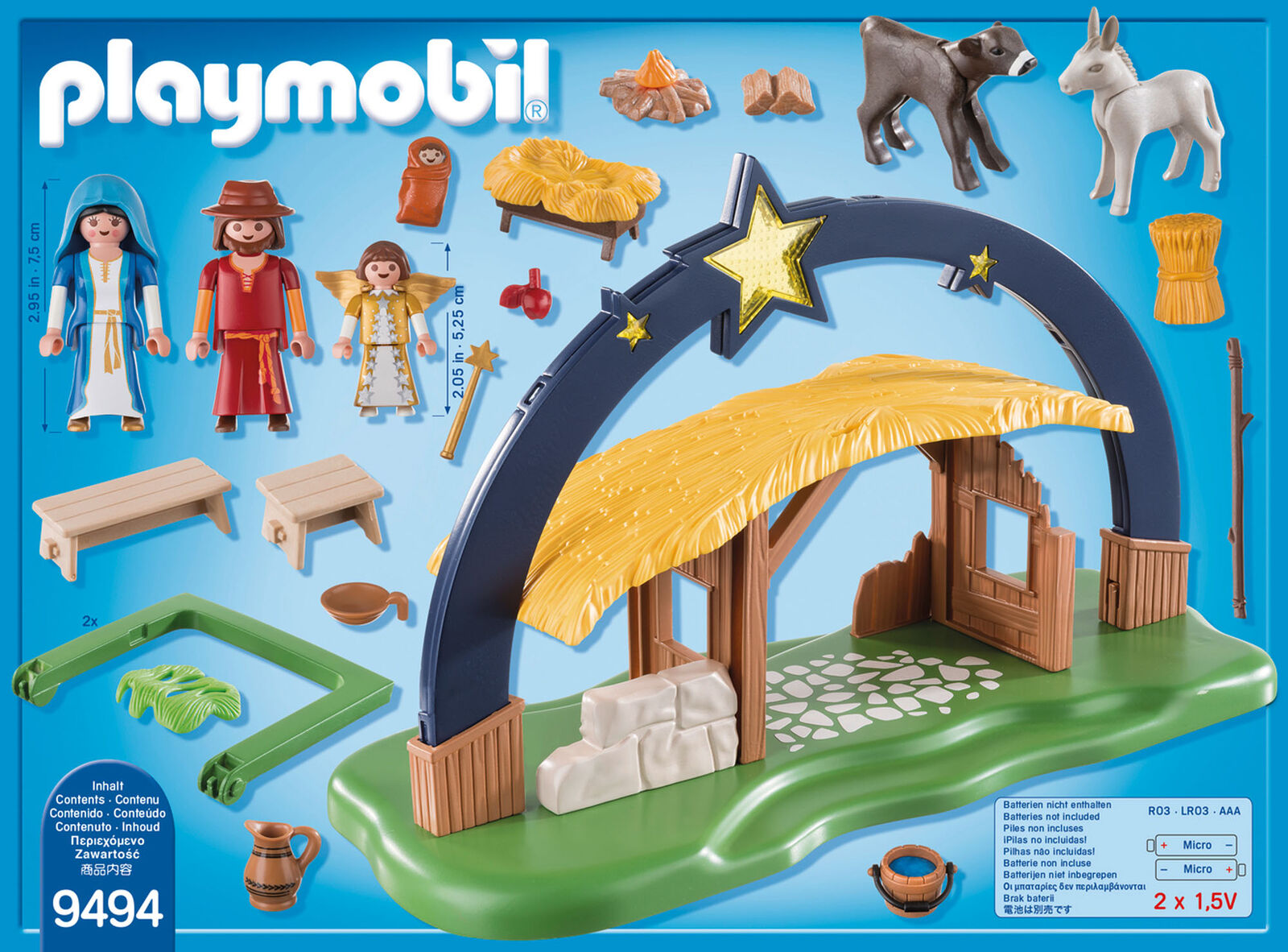 9494 Playmobil Christmas Illuminating Nativity Manger with Fold-Out Feet Other S