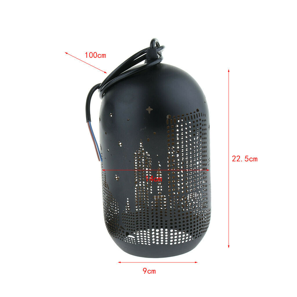 Industrial Style Replacement Lamp Shade,22.5x14cm, Black, Wax Gourd Design