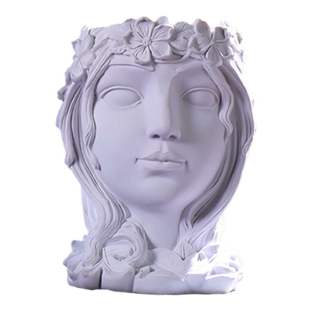 2x Goddess Face Head Planter Succulent Herb Flower Pot Garden Patio Yard Bar