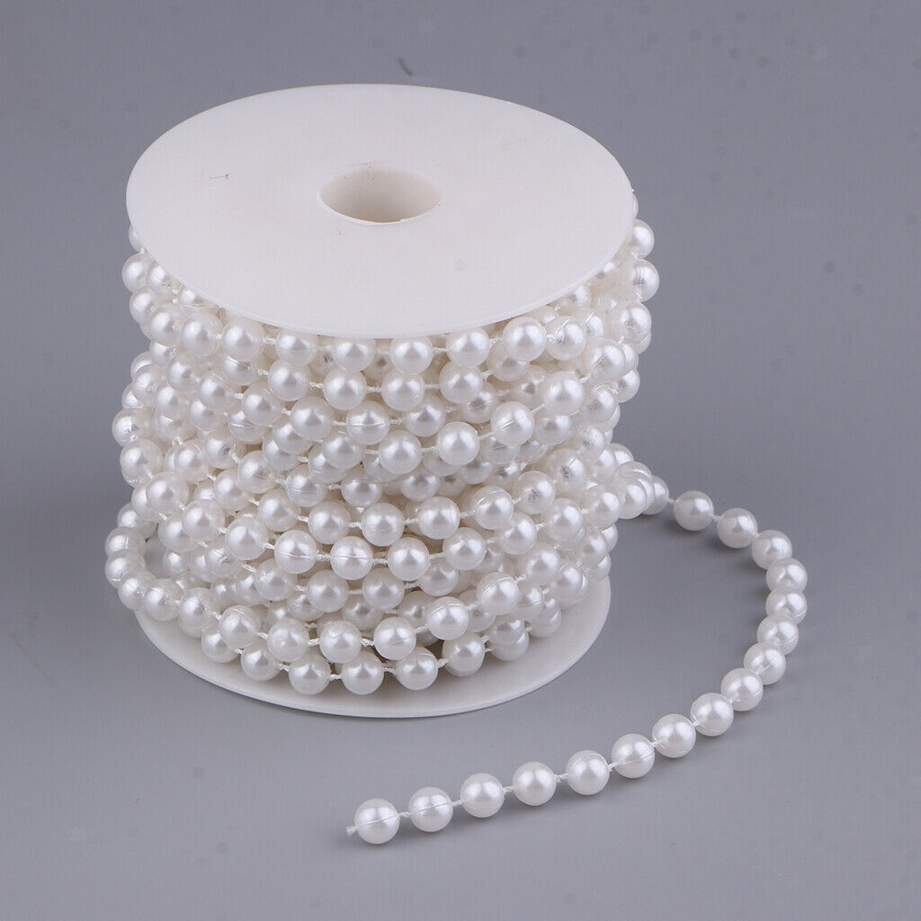 Artificial Pearls String 8mm String Beads Chain Trim Bridal Bouquet Crafts
