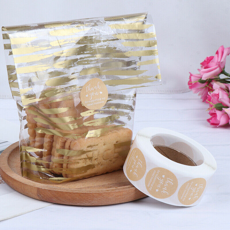 500pcs Thank You for Supporting My Business Kraft StickersRound Labels St.l8