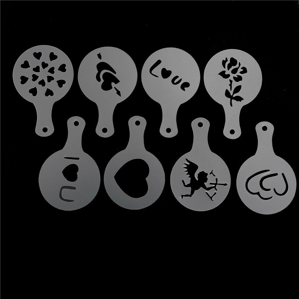 8x Cake Stencils Mold Valentine's Day Coffee Mold Pastry Tools Cookie Deco.l8