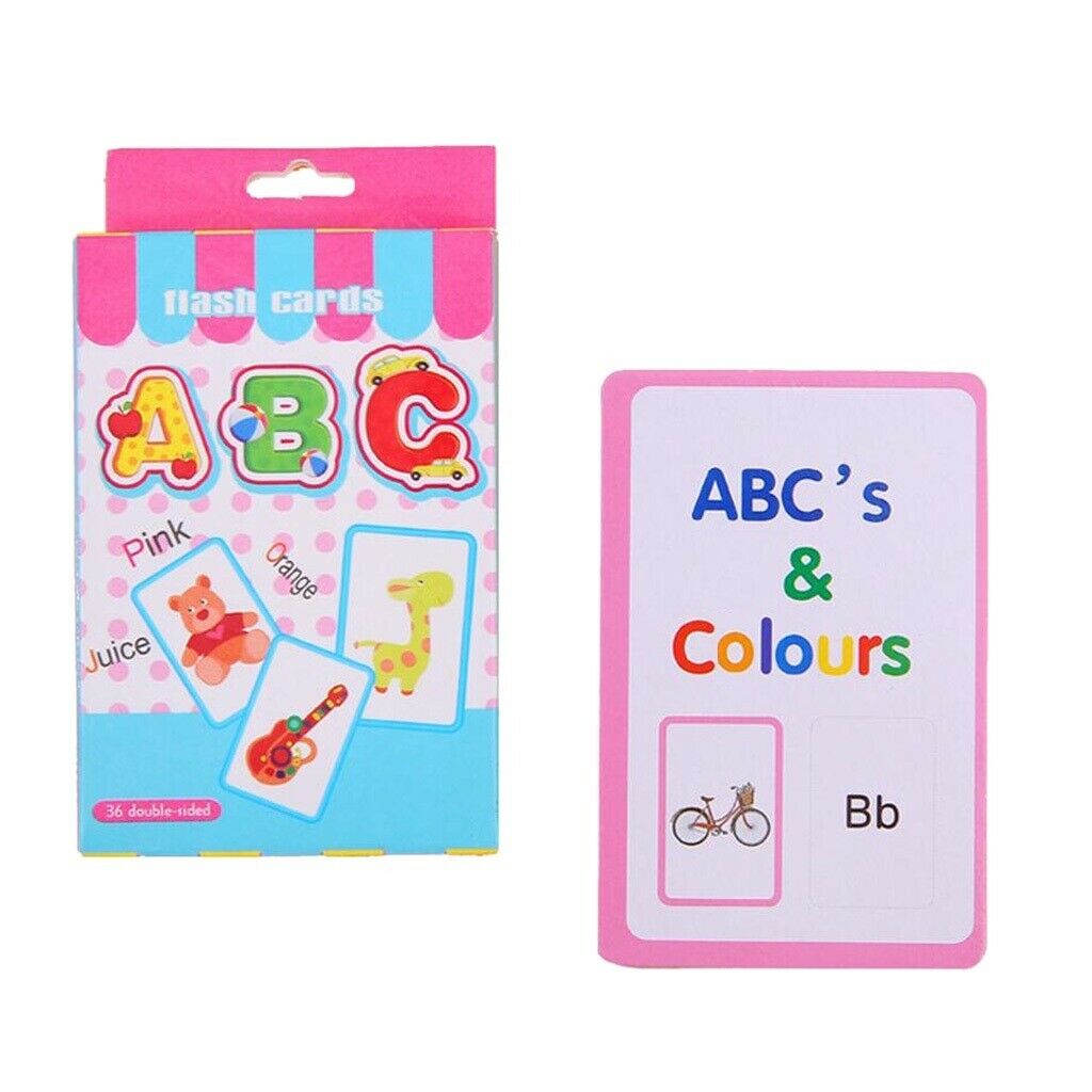 Alphabet Color Picture Flash Card Set Preschool Kids Educational Reading
