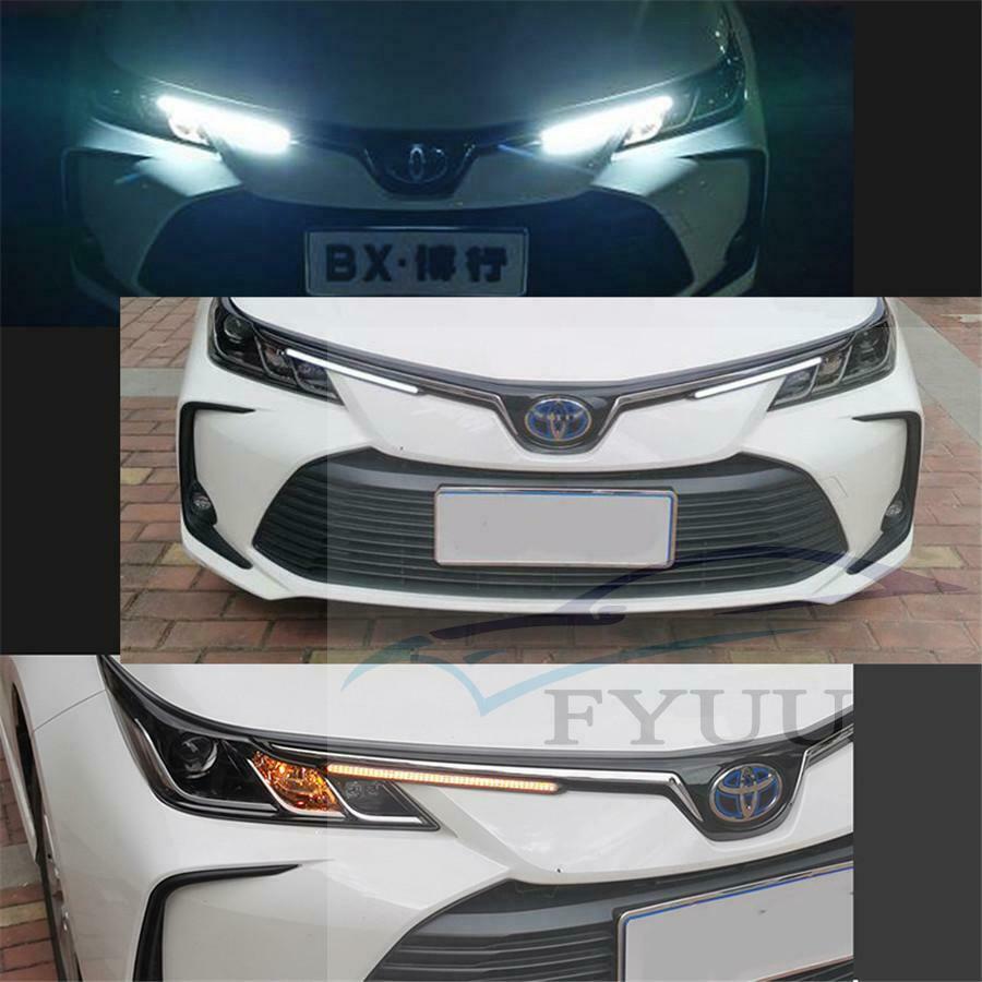 2×9.25"Car Daytime Running Light Scan Waterproof Headlight Strip Sequential Flow