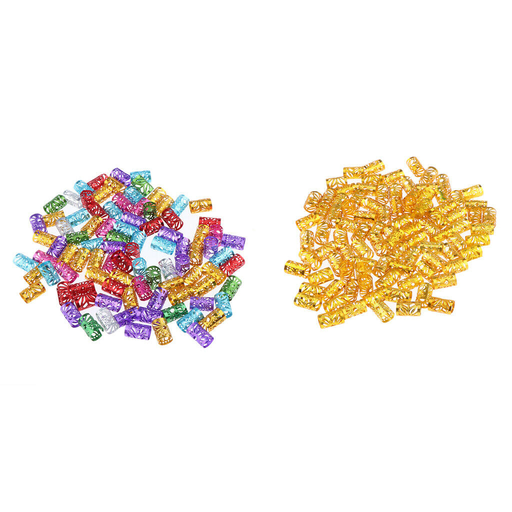 100pcs Aluminum Dreadlock Beads For DIY Hairstyle Braid Ponytail Golden