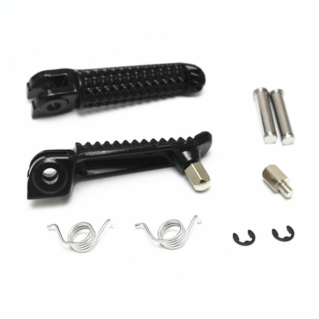 1 PAIR OF BLACK FRONT FOOTPEGS FOOTRESTS ASSEMBLY FOR YAMAHA YZF R1 R6 R6S
