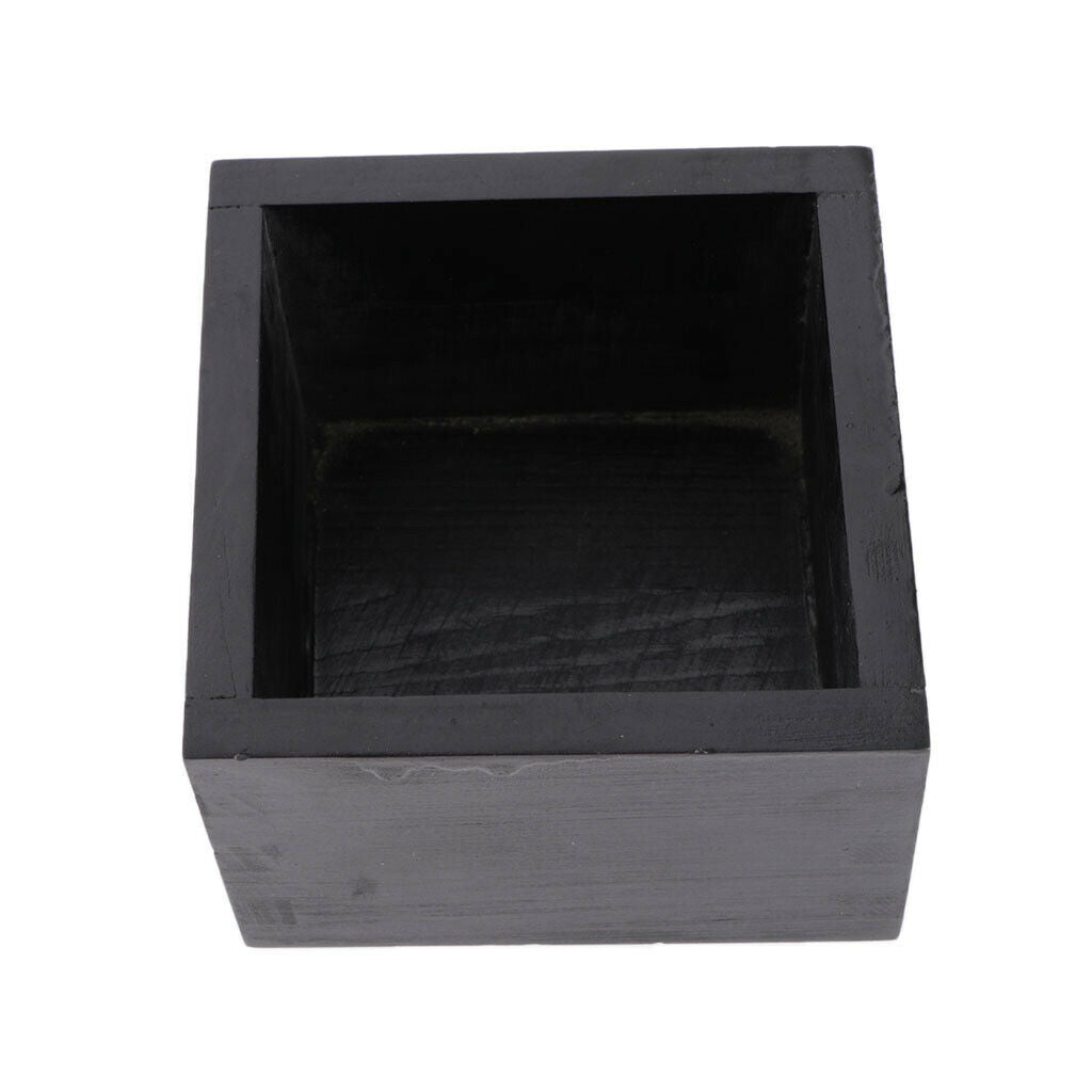 Wooden Square Storage Box Case for Jewelry Flower Craft Gift Black 2