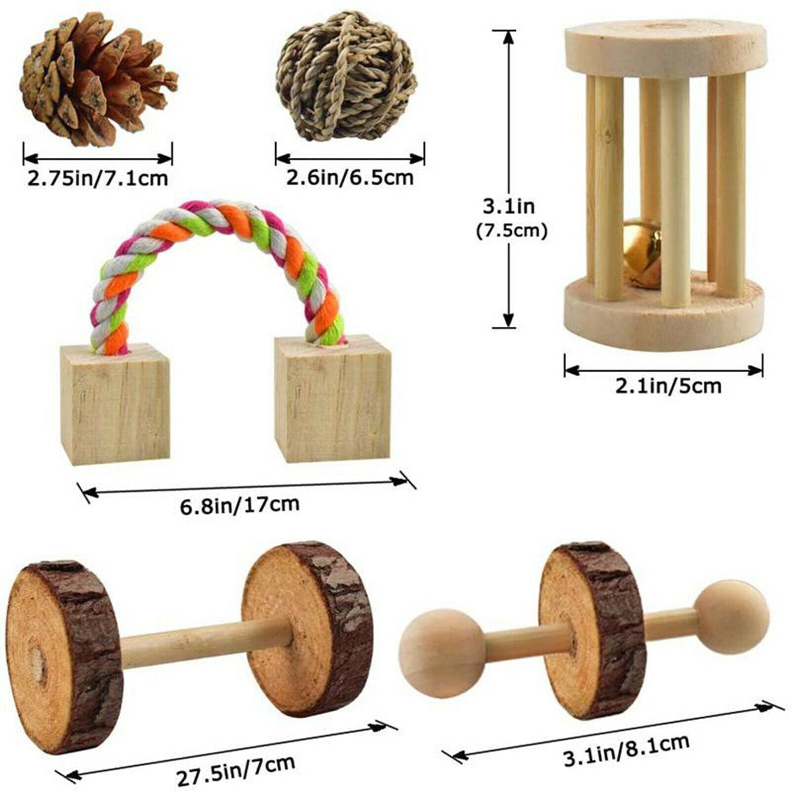 12pcs Rabbit Pet Bunny Tooth Chew Toys Natural Wood for Chinchilla, Guinea Pigs