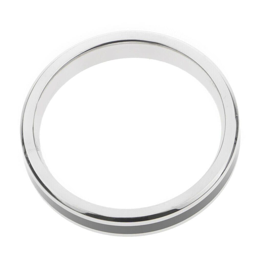 Fashion Titanium Stainless Steel Band Ring Jewelry for Women Black Size 7