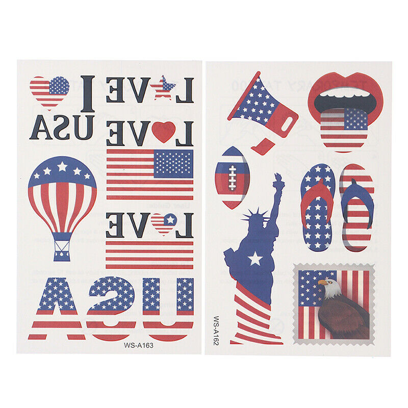 Fourth of July Temporary Tattoos Independence Day Tattoo Stickers Decals .l8
