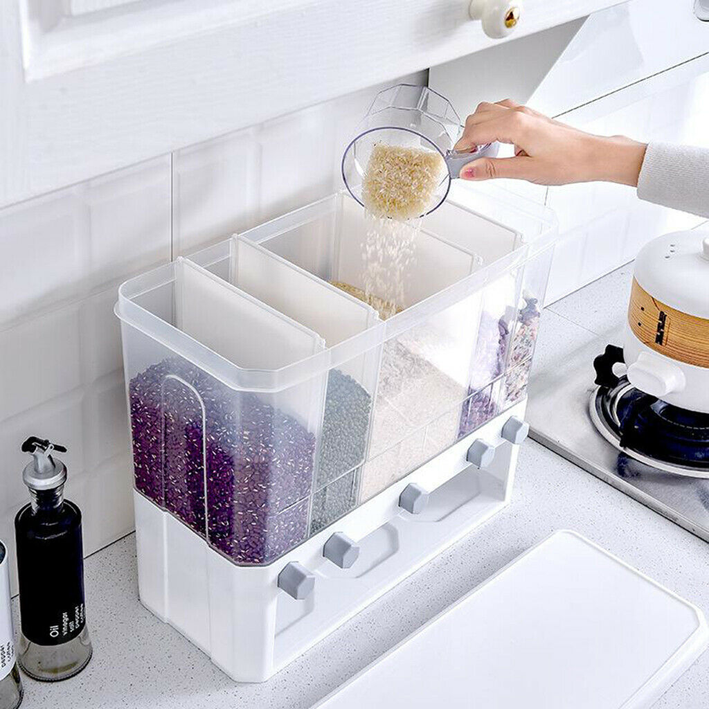 5 in1 Countertop Rice Bucket Grain Dispenser Dry Food