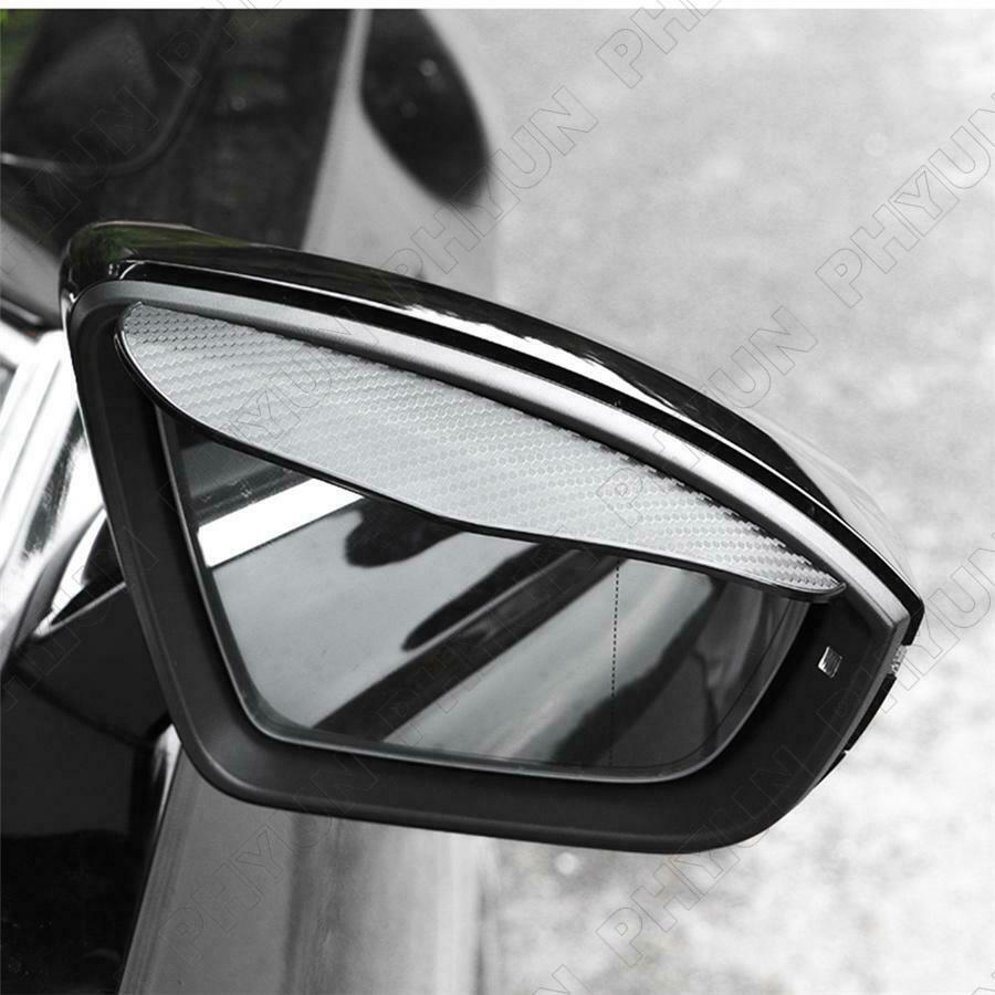 2x Carbon Fiber Style Car SUV Rear View Mirror Rain Guard Shield Cover Universal