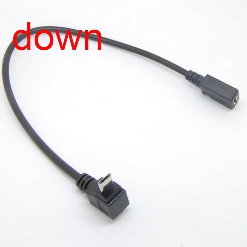 Angled 90 Degree USB Micro 5Pin Female Male down  Extension Cable