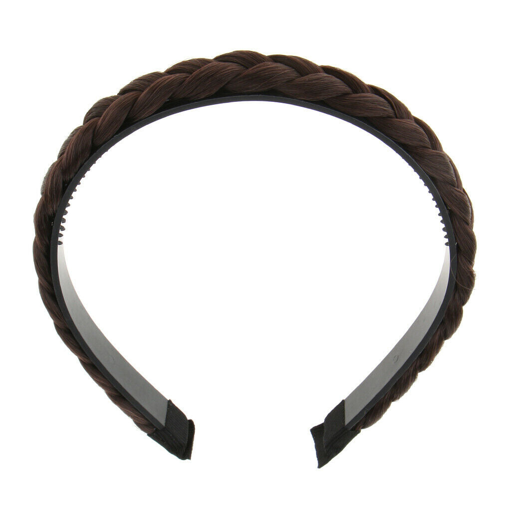 Braided Bun Hairpiece Headband for Women Girls Hair Accessories Dark Coffee