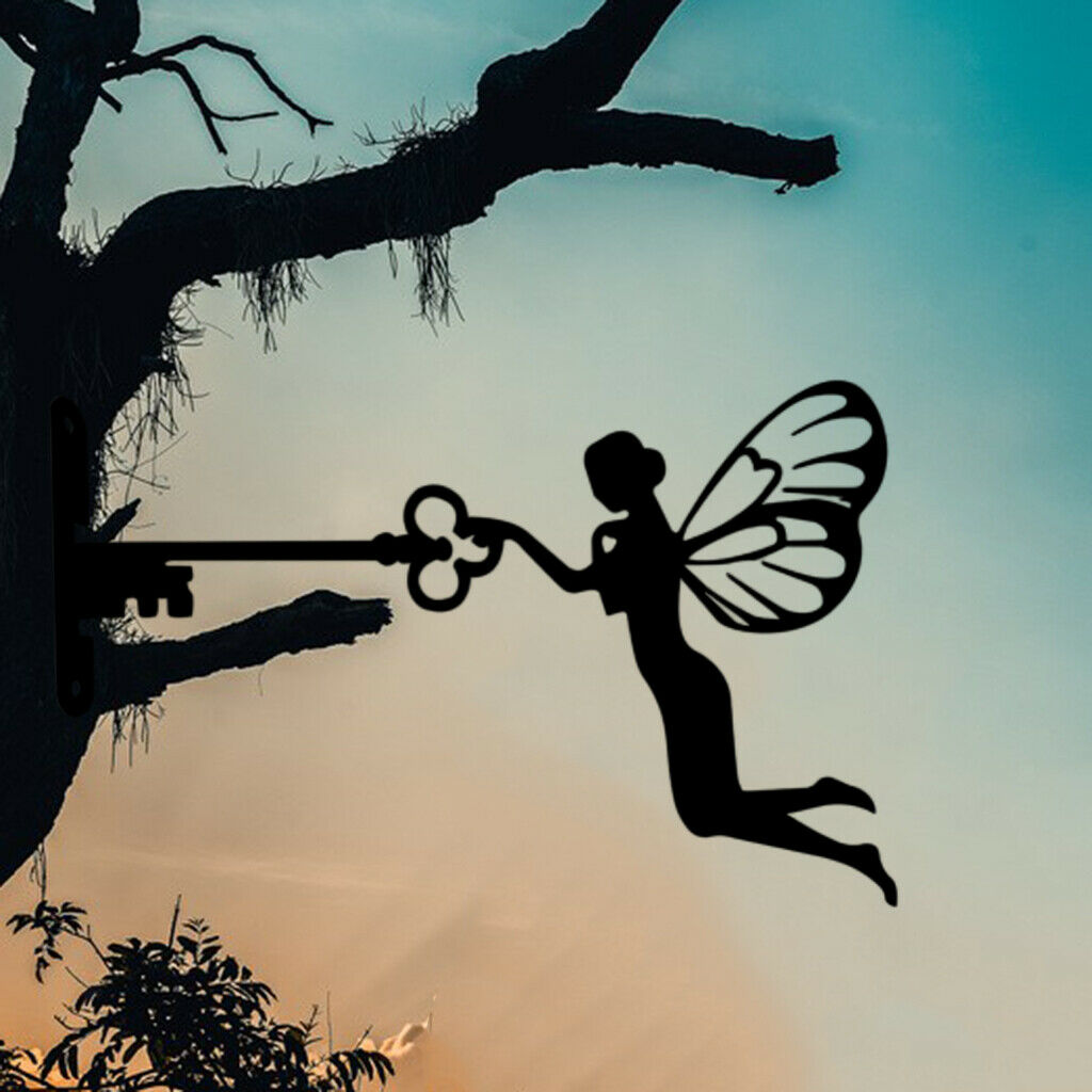 Outdoor Decor Metal Fairy Silhouette for Home Decor Lawn Enterway Tree