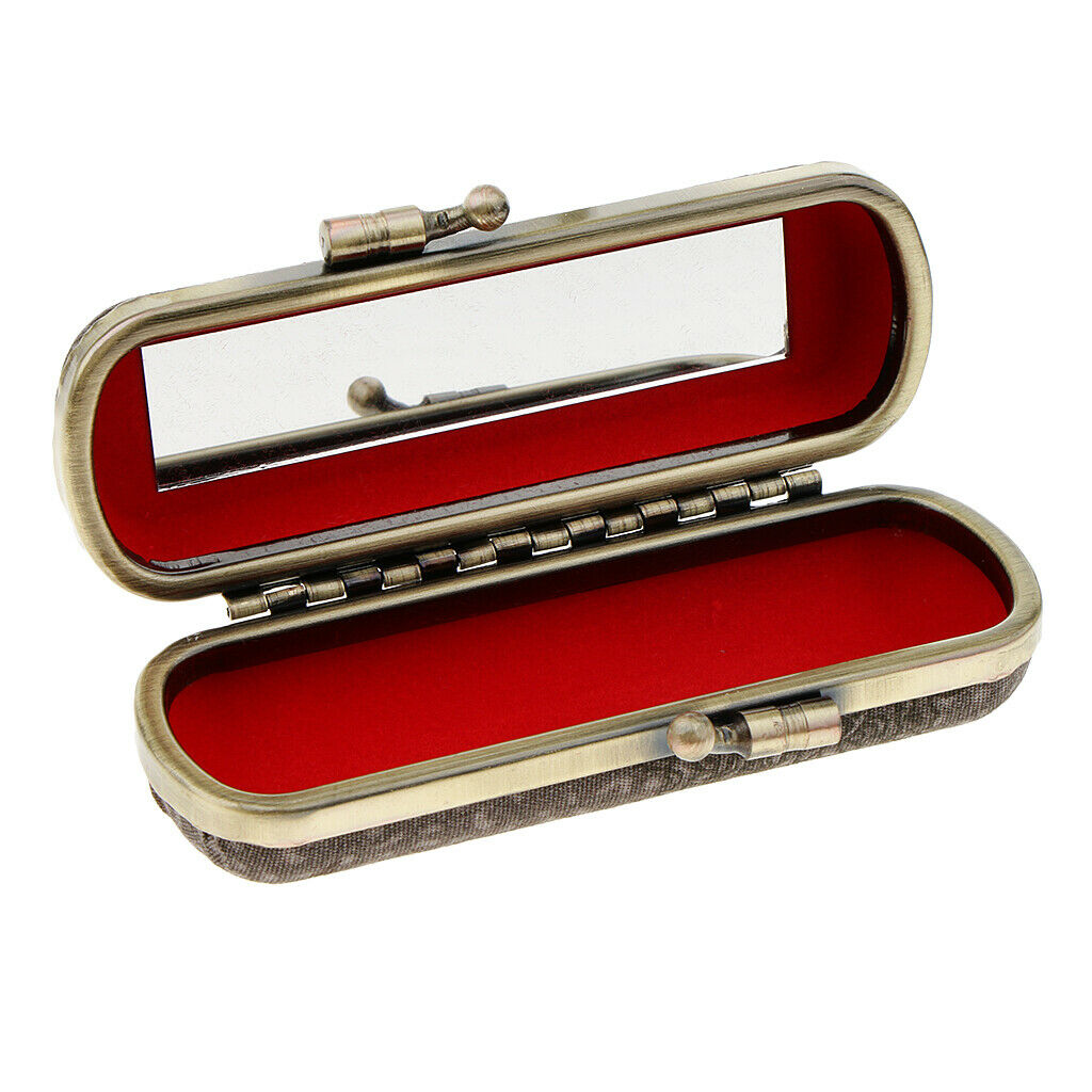 Beauty Design Lipstick Lip Gloss Case Storage Box Holder with Mirror Gray Rose