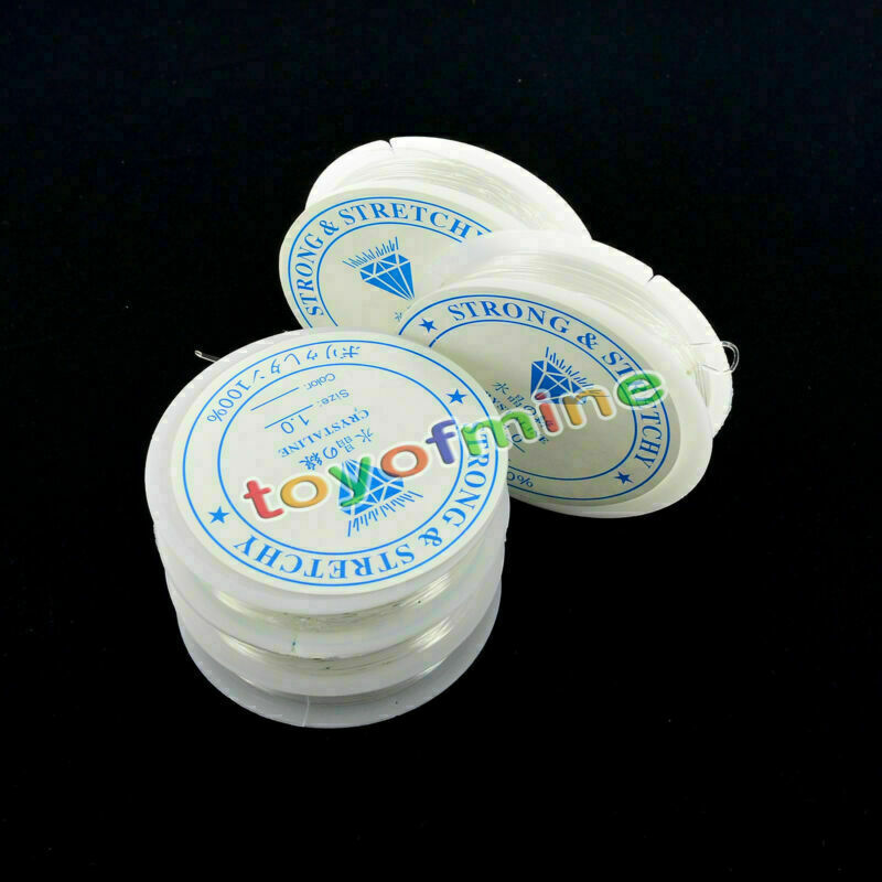 5 x Rolls Clear Elastic Cord Thread String for Necklace Bracelet Bead Making