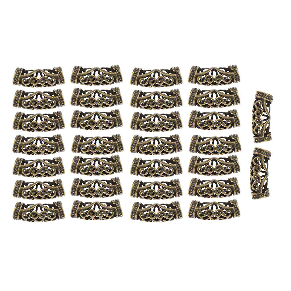 30pcs Adjustable Hair Rings Hair Cuffs Style Dreadlocks Beads