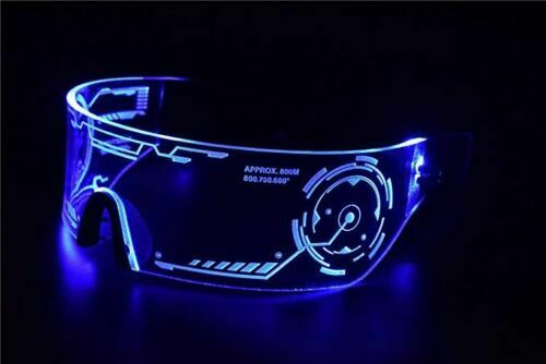 Colorful Clear Lenses 7 Color LED Light Visor Goggles Glasses 4 Halloween Party