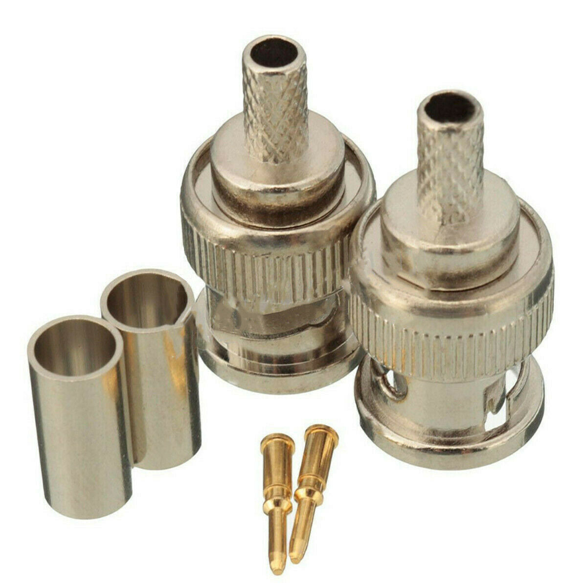 10 Sets 3-Piece BNC Plug Crimp Connector Fits for RG58 Coax Male Antenna Cable
