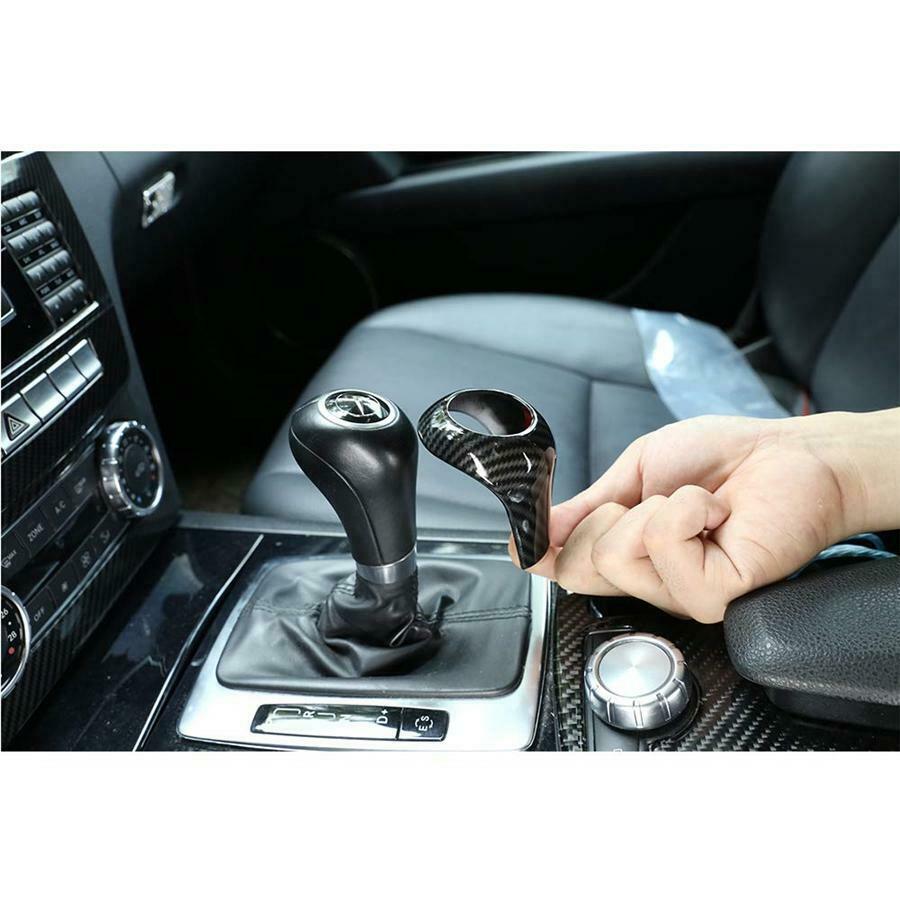 1XCarbon Fiber Gear Knob Shift Trim Cover For Mercedes-Benz W204 GLS C E G Class