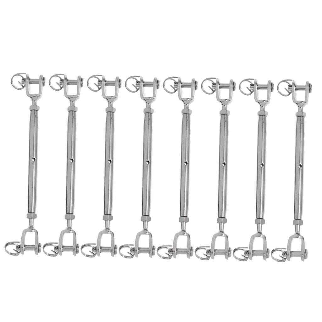 8x Stainless Steel Jaw Turnbuckles Wire Rigging Screws for Sailboat M5