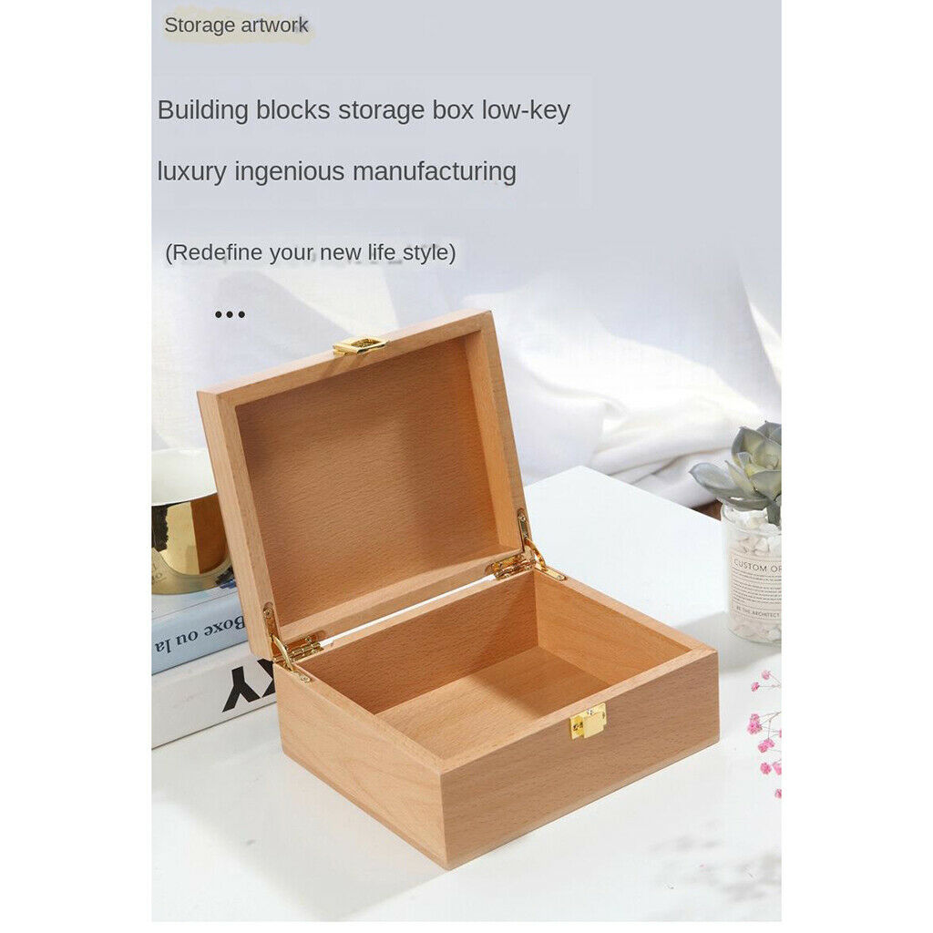 Plain Wood Treasure Chest Wooden Jewellery Earrings Storage Box Case Organizer