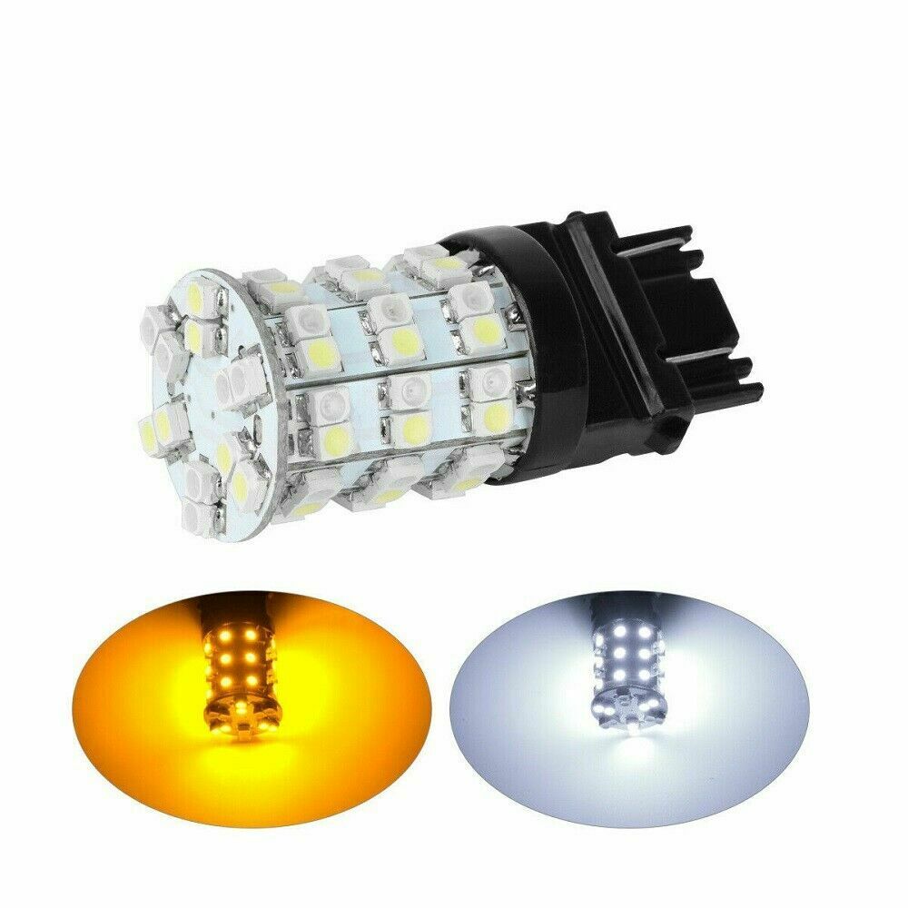 2X 3157 SMD LED Turn Signal Lights Bulbs White Amber Switchback Lamp Dual Color
