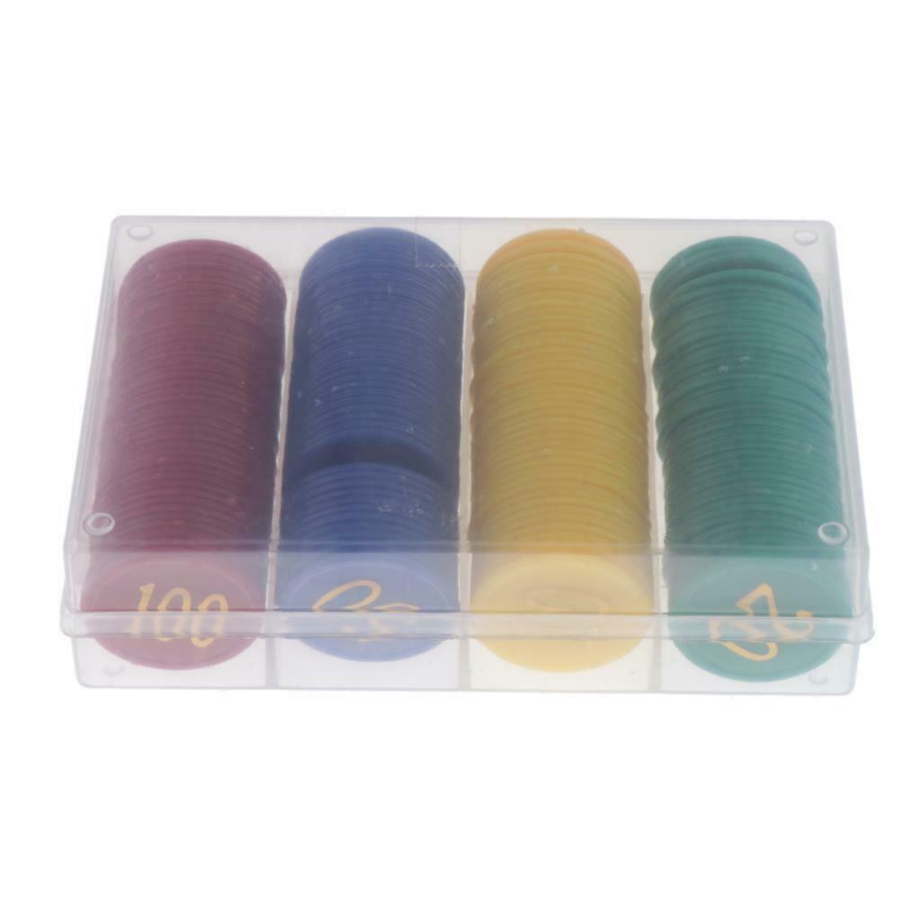 160pcs/set Plastic Poker Chips Set, 10/20/50/100 Chip 4 Colors Casino Props Card