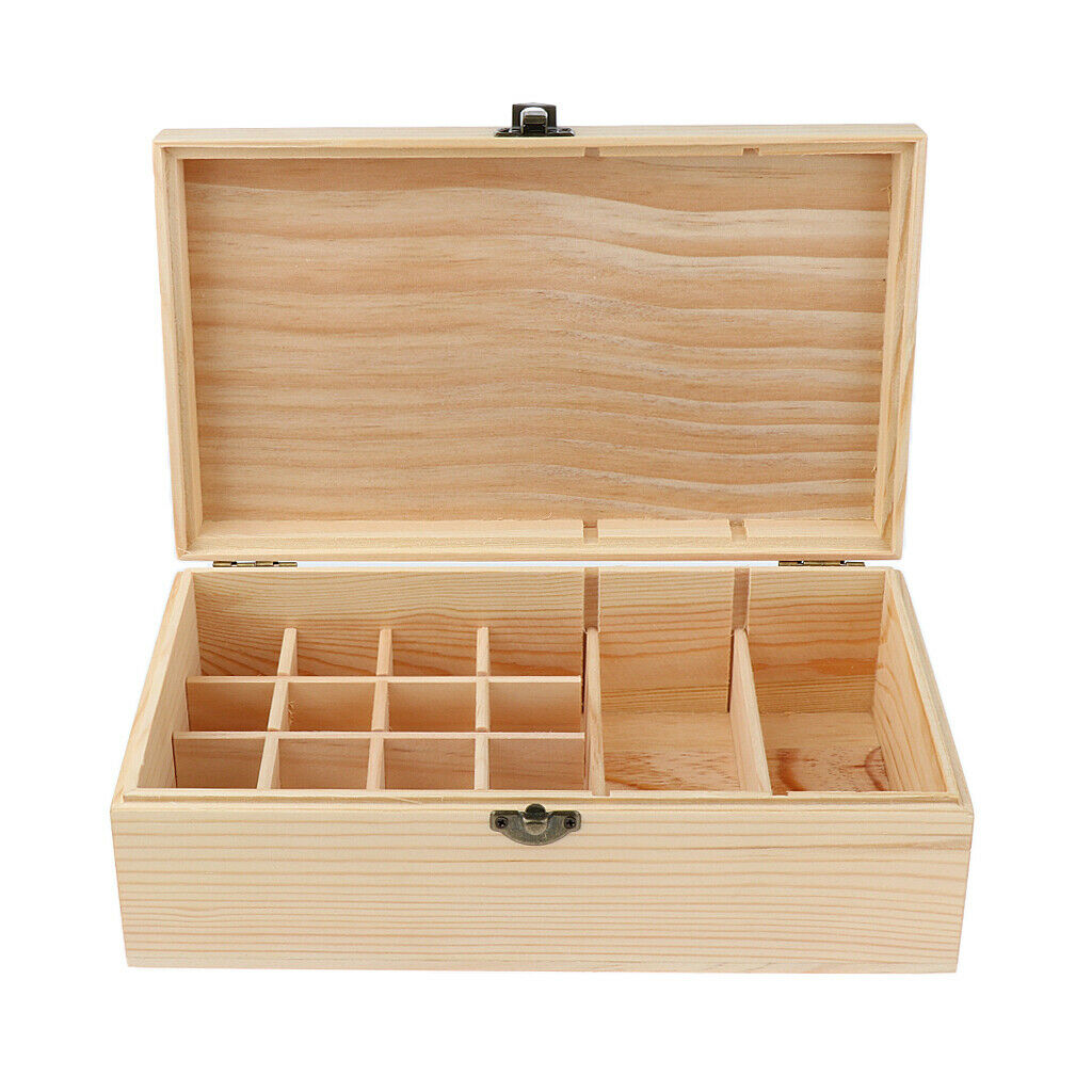 2pcs Handmade Wood Essential Oil Display Storage Carrying Case Box Stand Set