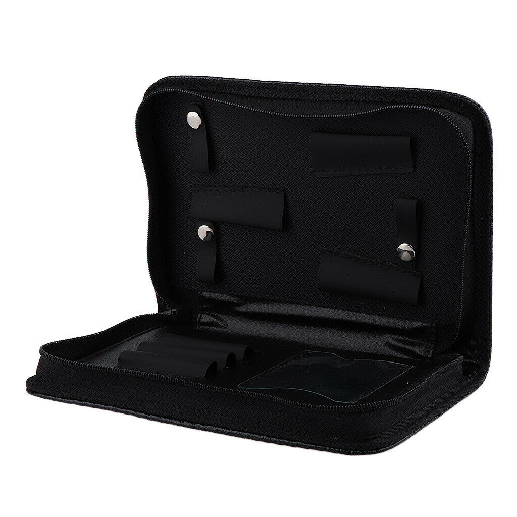 Durable PU Leather Hair Cutting Scissors Holder Case Pet Hairdressing Bag Black