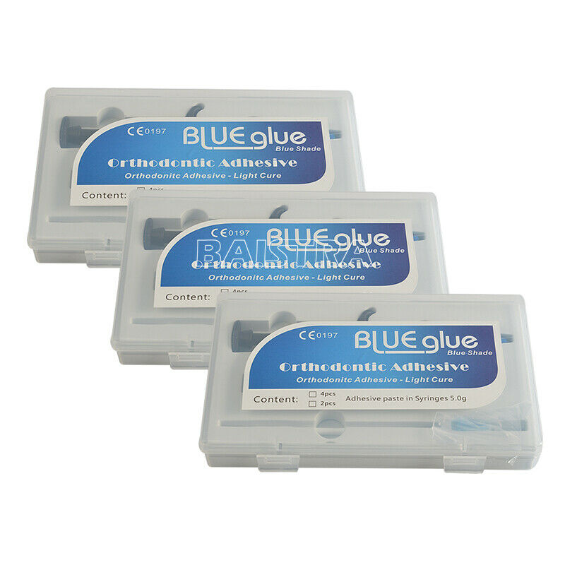 3X Dental Adhesive Light Cure Band Cement Blue Glue Kit for Orthodontic Bracket