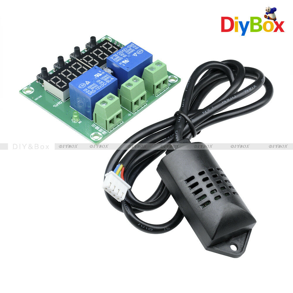DC 12V XH-M452 Dual LED Display Temperature Humidity Thermostat Control + Probe