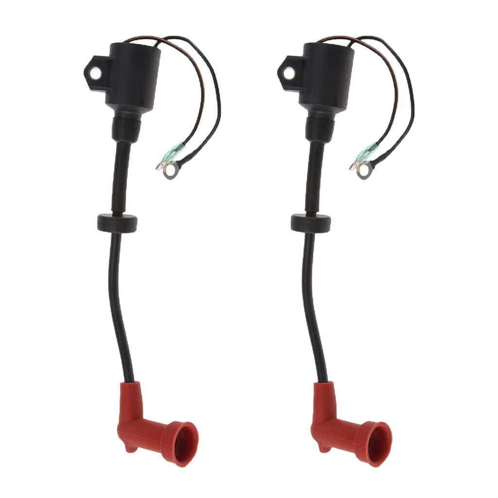 2x Outboard Ignition Coil Fit Yamaha 9.9HP, 15HP (2 Stroke) Engines 1996 - 2006