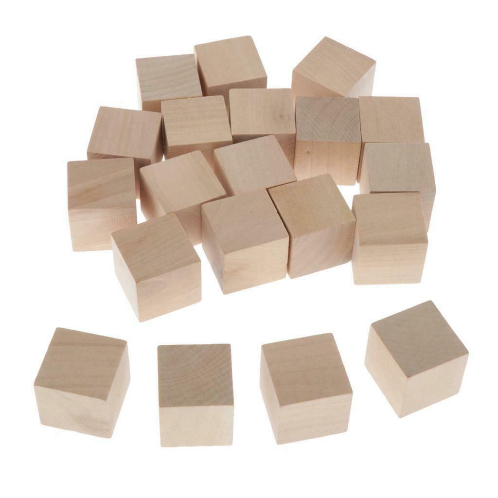 Wood 1.2-inch Unfinished Cubes, Set of 20