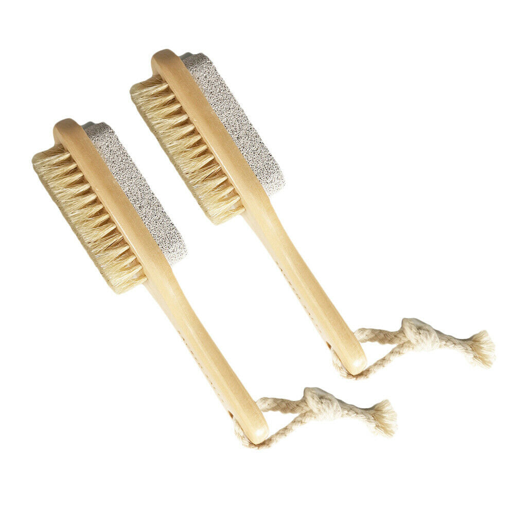2x Natural Foot File Rasp Scrubber Pumice Stone Remover Cleaning Brush