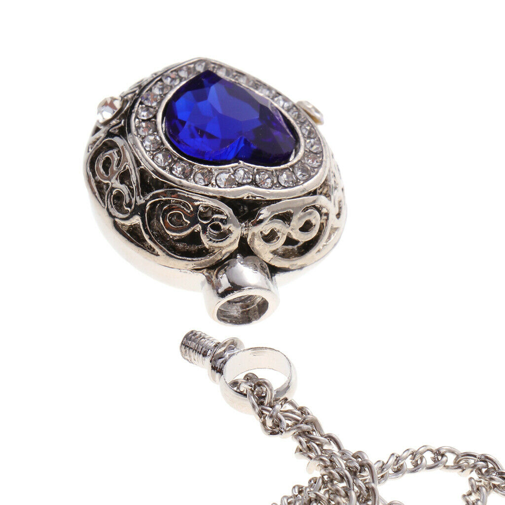 Enamel Love Heart Charm Pendant Urn Ash Perfume Locket With Chain Necklace