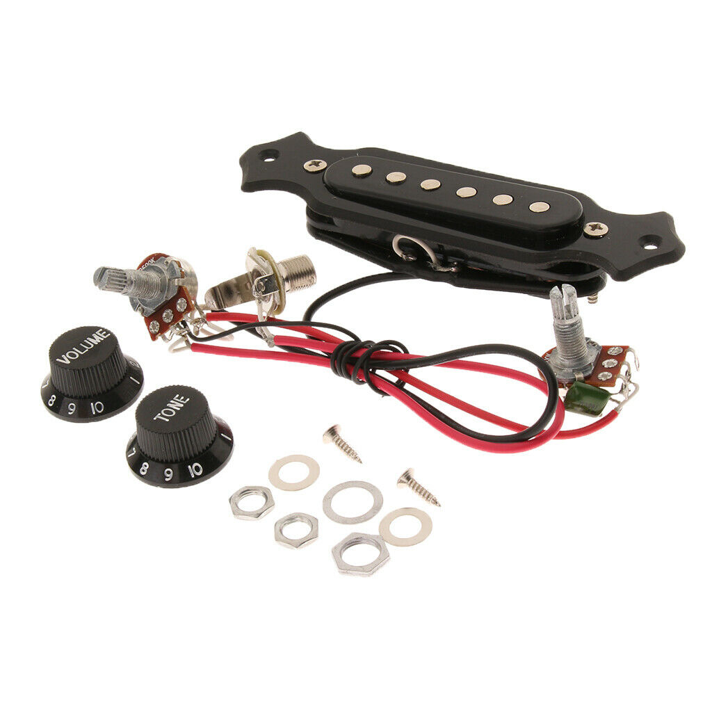 6 String Single String Pre-Wired Guitar Pickup with Volume Tone Knob